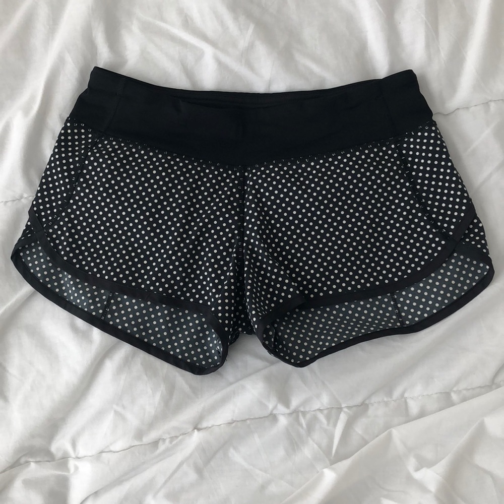 Adorable size 4 Lululemon polka dotted shorts